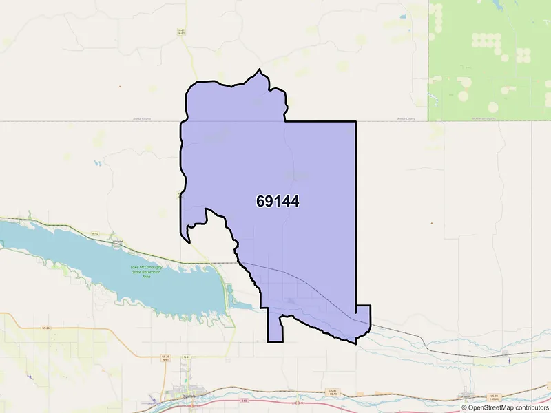 Map of ZIP Code 69144 — Keystone, NE