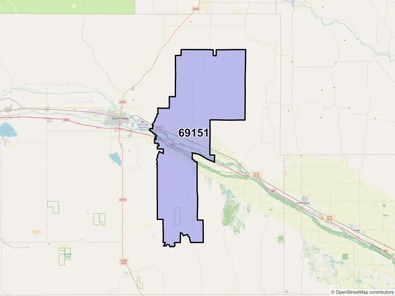 Map of ZIP Code 69151 — Maxwell, NE