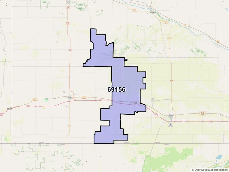 Map of ZIP Code 69156 — Potter, NE