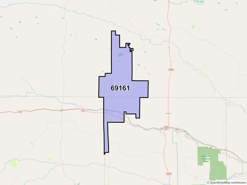 Map of ZIP Code 69161 — Seneca, NE