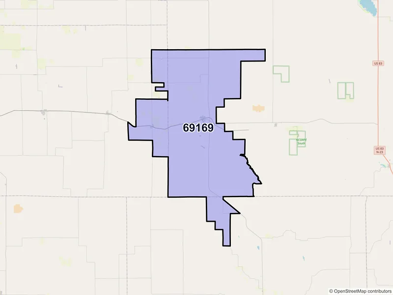 Map of Wallace, Nebraska and ZIP codes
