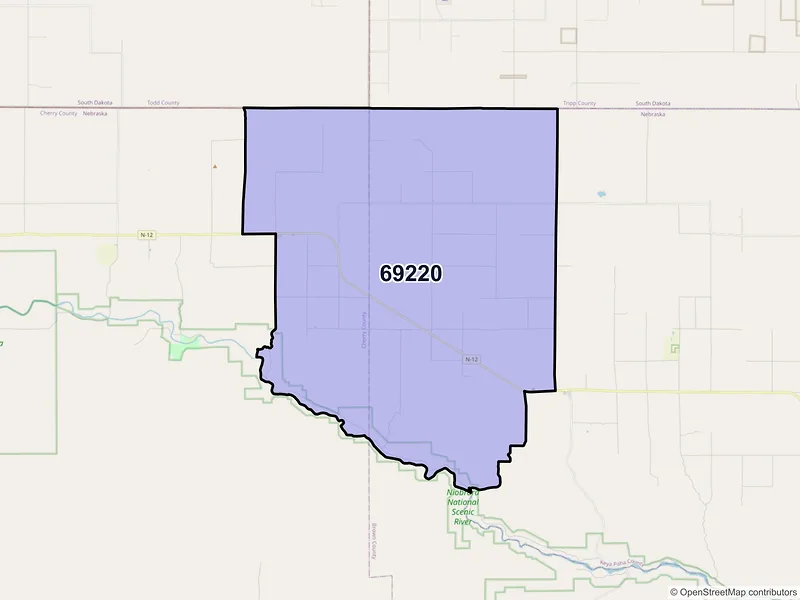 Map of ZIP Code 69220 — Sparks, NE