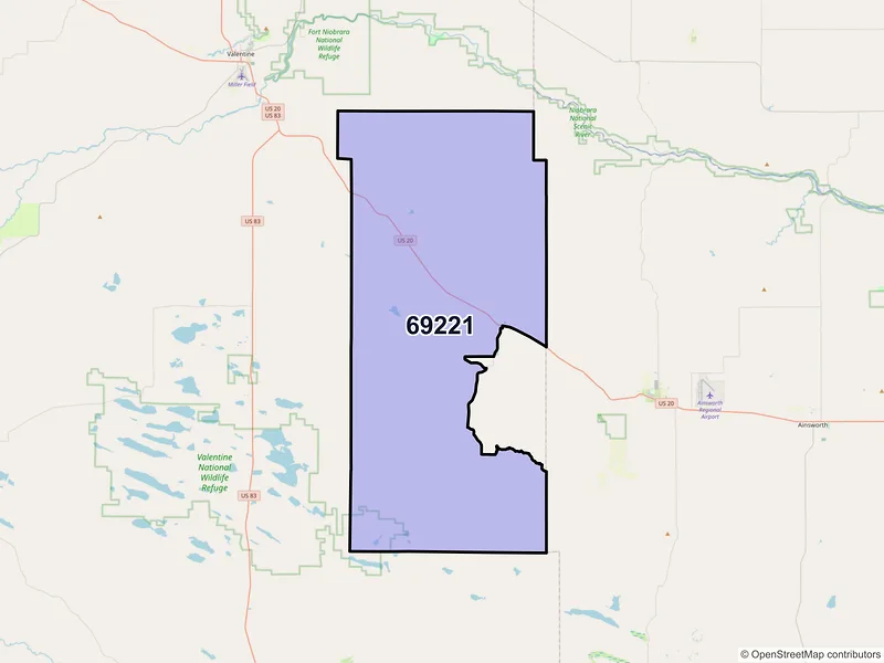 Map of Wood Lake, Nebraska and ZIP codes