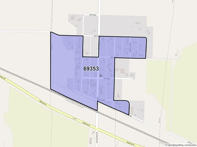 Map of Mcgrew, Nebraska and ZIP codes