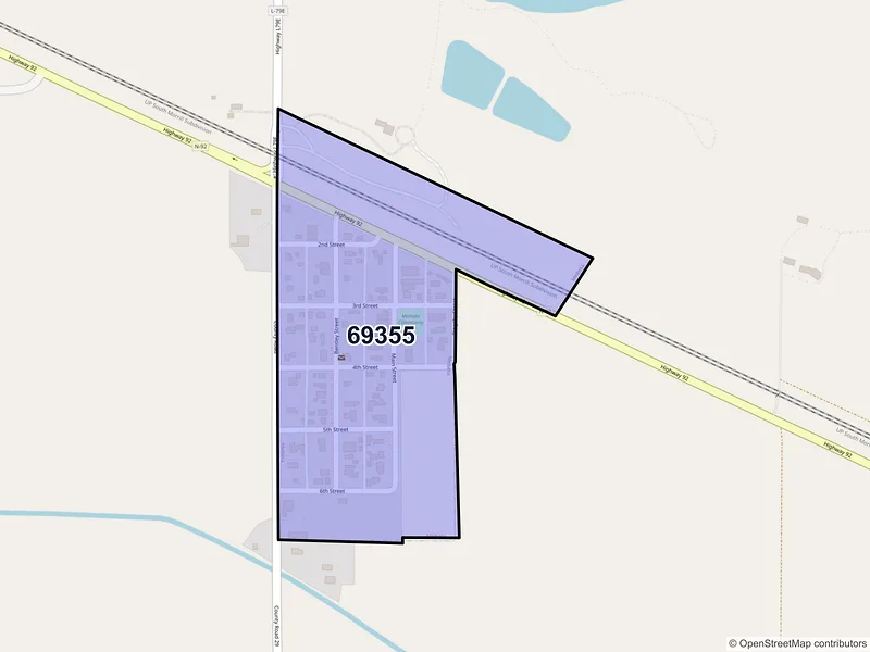 Map of Melbeta, Nebraska and ZIP codes