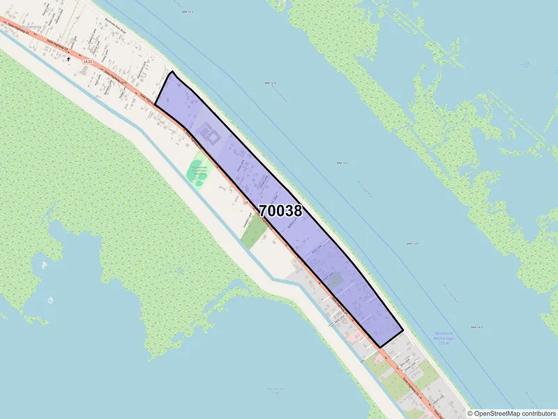 Map of Boothville, Louisiana and ZIP codes