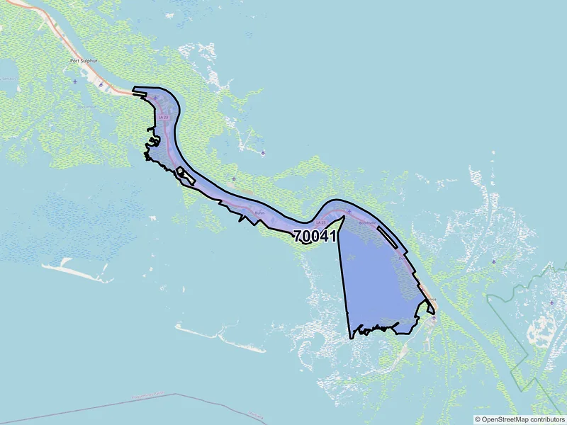 Map of ZIP Code 70041 — Buras, LA