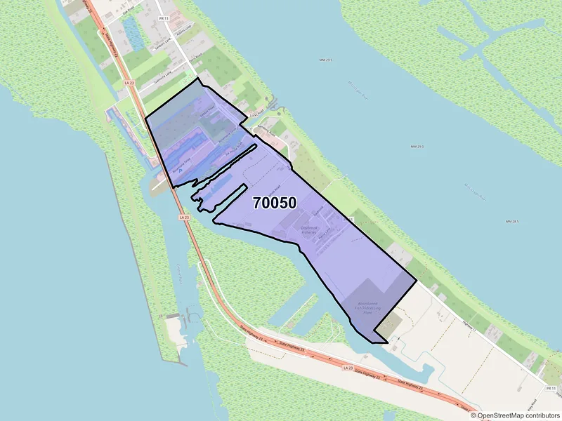 Map of Empire, Louisiana and ZIP codes