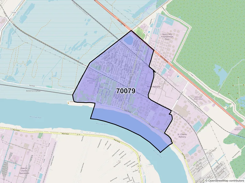 Map of ZIP Code 70079 — Norco, LA