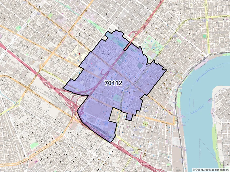 Map of ZIP Code 70112 — New Orleans, LA