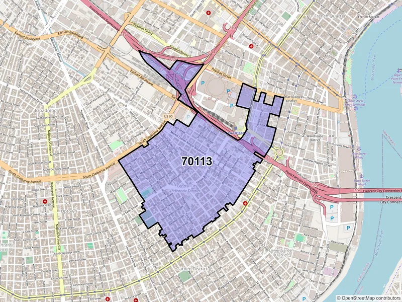 Map of ZIP Code 70113 — New Orleans, LA