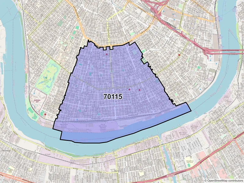 Map of ZIP Code 70115 — New Orleans, LA
