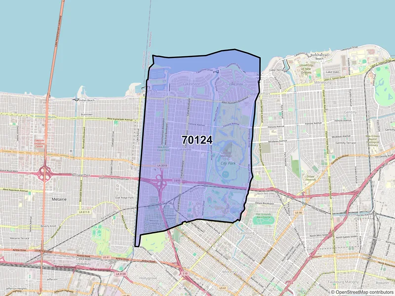 Map of ZIP Code 70124 — New Orleans, LA