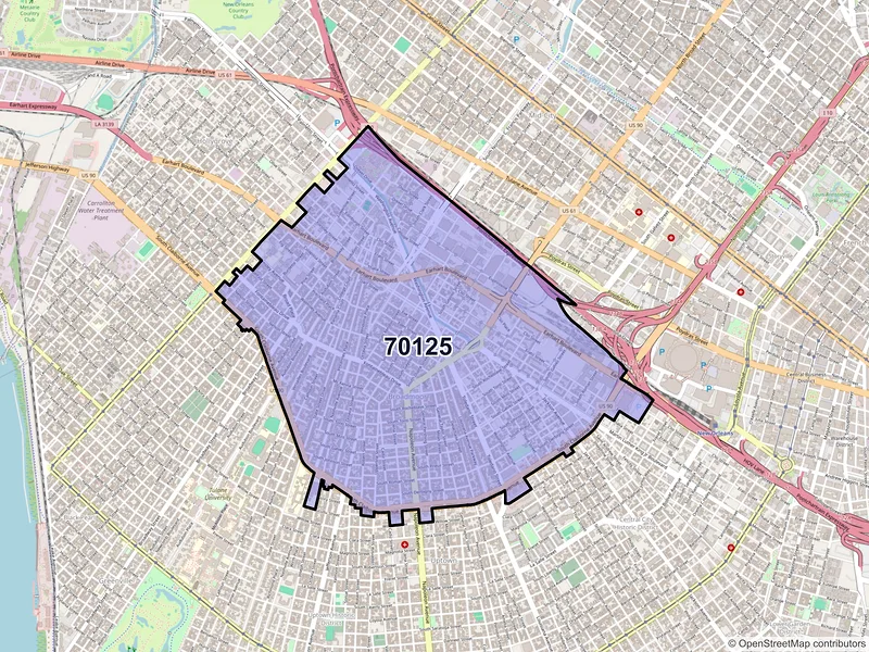 Map of ZIP Code 70125 — New Orleans, LA