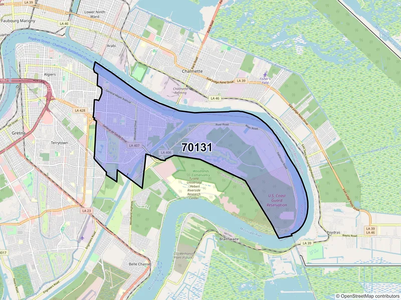 Map of ZIP Code 70131 — New Orleans, LA