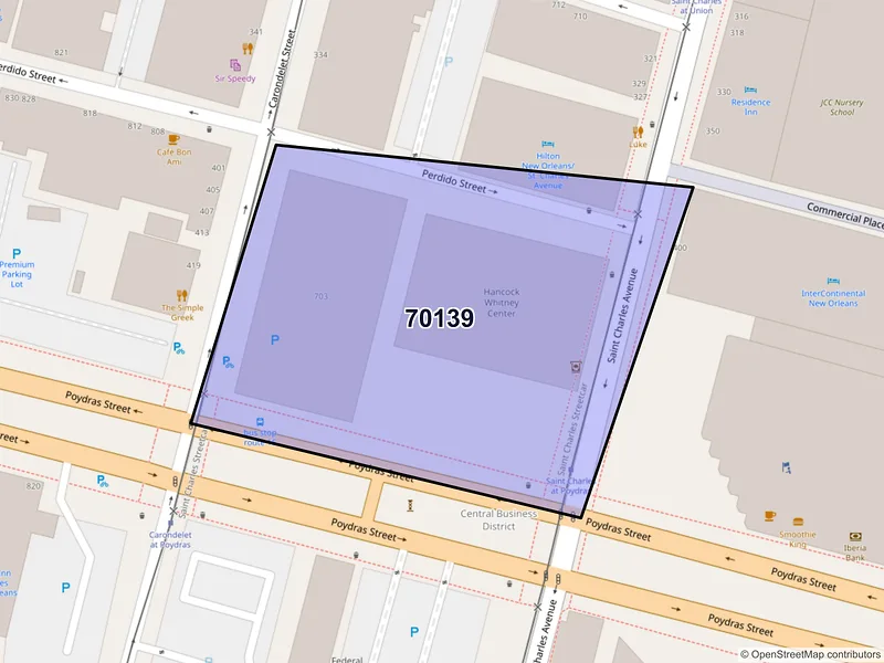 Map of ZIP Code 70139 — New Orleans, LA