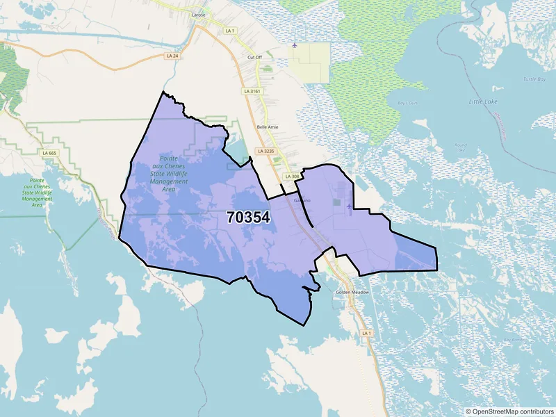Map of ZIP Code 70354 — Galliano, LA