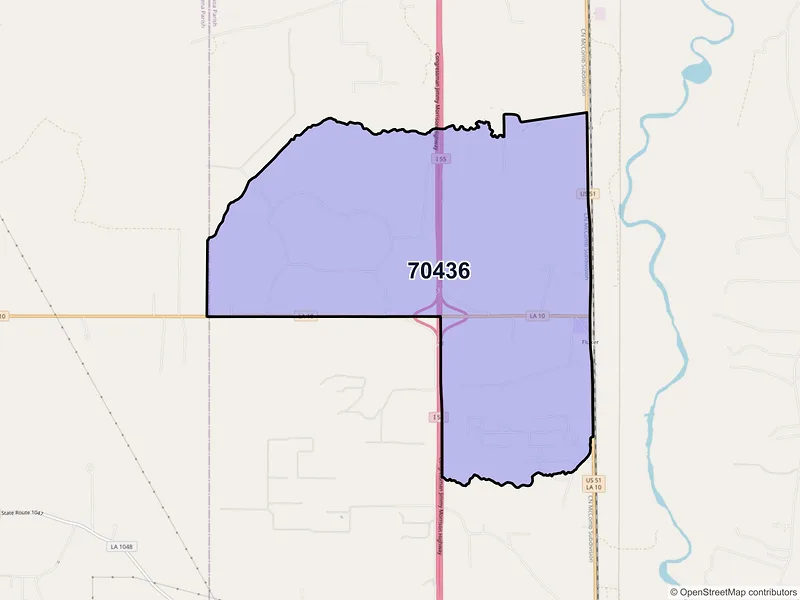 Map of Fluker, Louisiana and ZIP codes