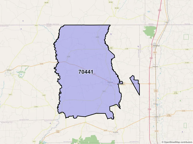 Map of ZIP Code 70441 — Greensburg, LA