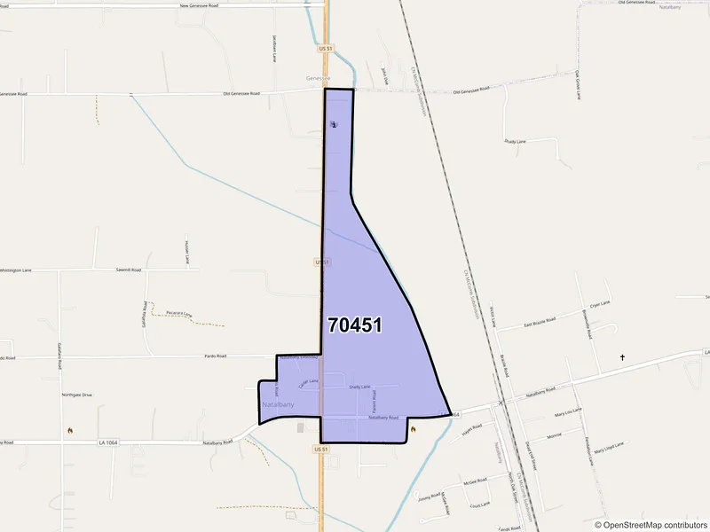 Map of Natalbany, Louisiana and ZIP codes