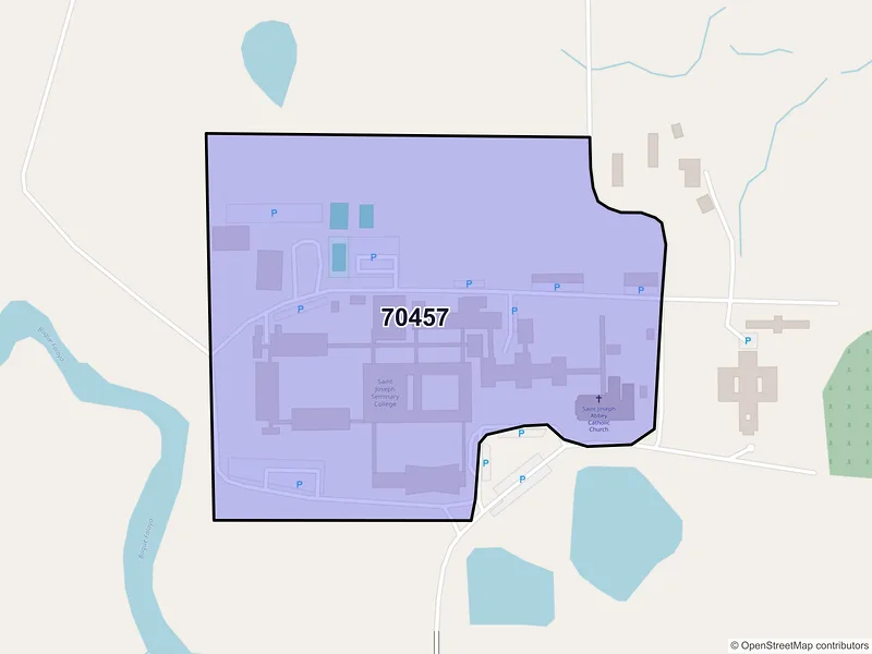Map of Saint Benedict, Louisiana and ZIP codes