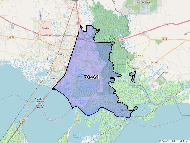 Map of ZIP Code 70461 — Slidell, LA