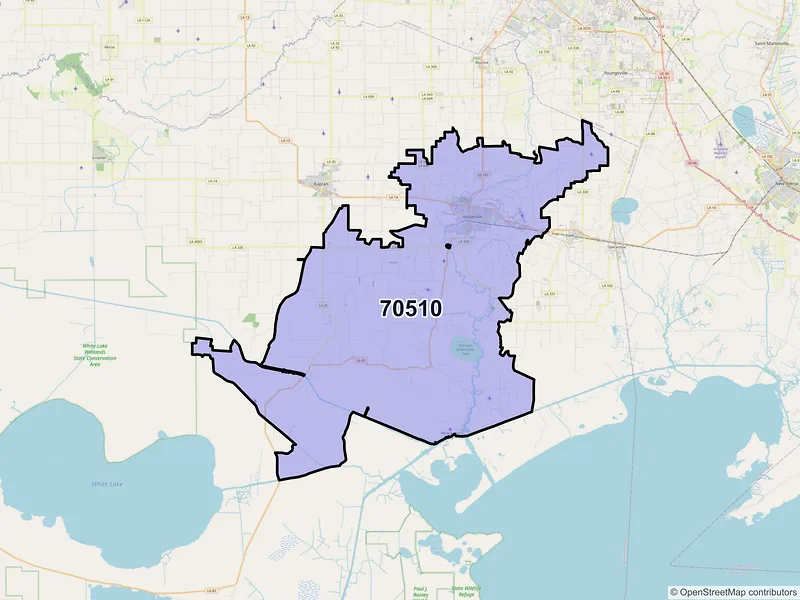 Map of ZIP Code 70510 — Abbeville, LA