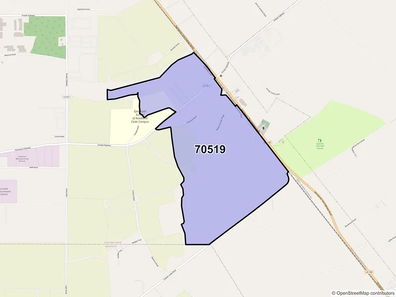 Map of Cade, Louisiana and ZIP codes
