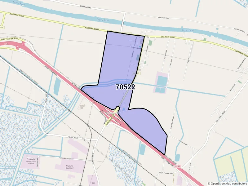 Map of Centerville, Louisiana and ZIP codes