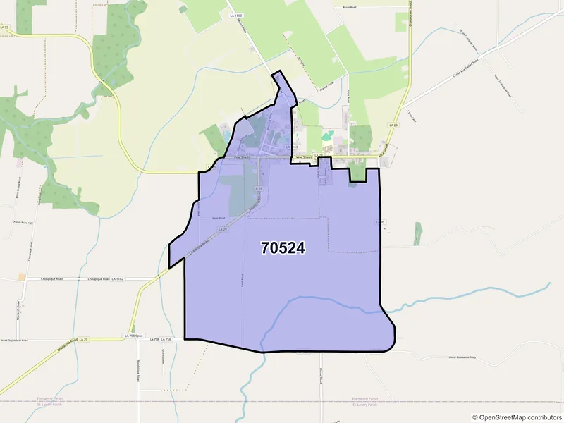 Map of Chataignier, Louisiana and ZIP codes