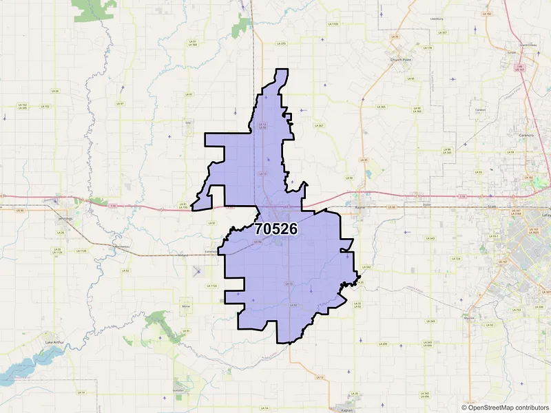 Map of ZIP Code 70526 — Crowley, LA