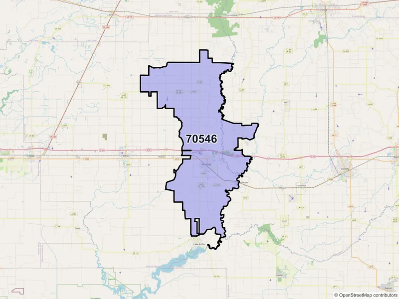 Map of ZIP Code 70546 — Jennings, LA
