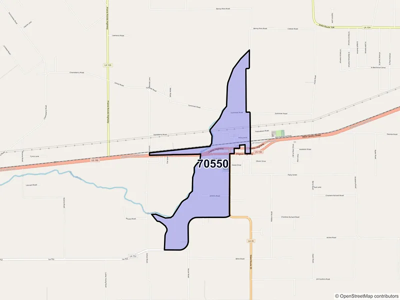Map of Lawtell, Louisiana and ZIP codes