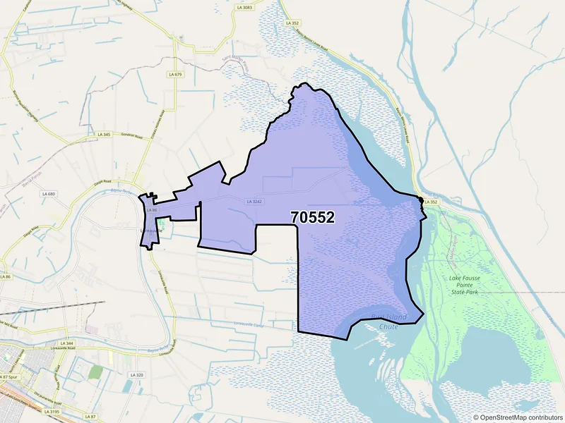 Map of ZIP Code 70552 — Loreauville, LA