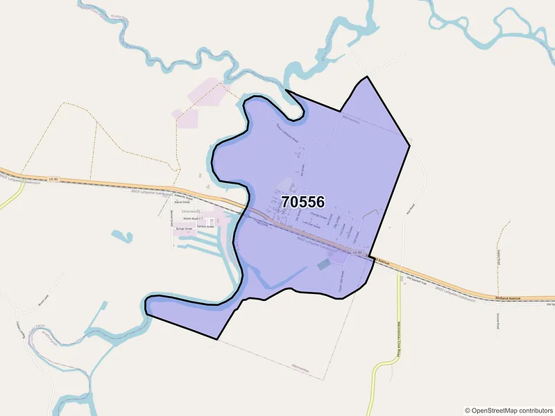 Map of Mermentau, Louisiana and ZIP codes