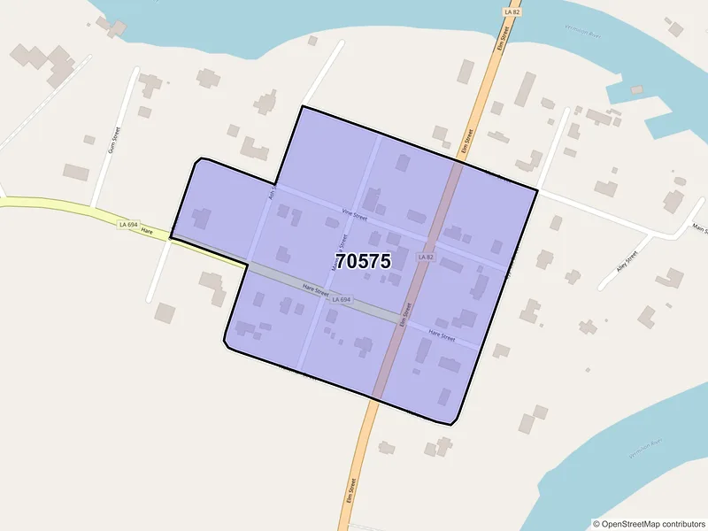 Map of Perry, Louisiana and ZIP codes