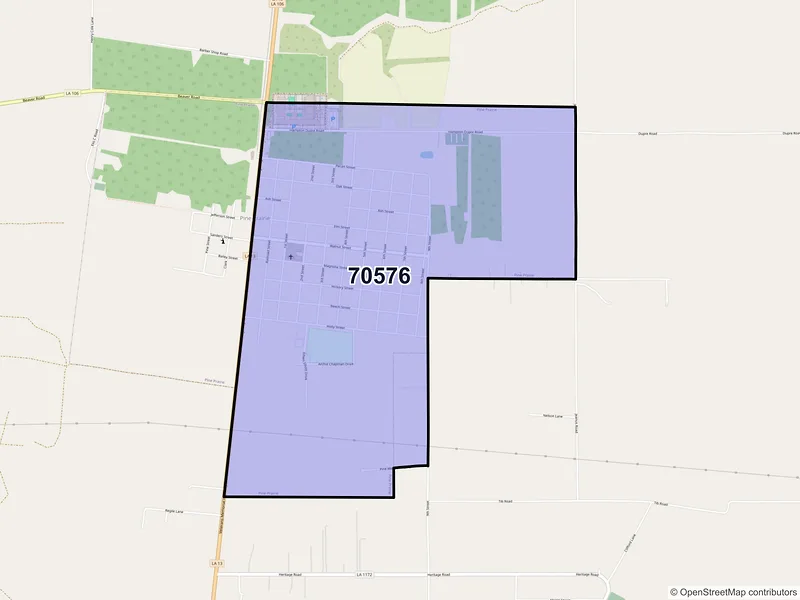 Map of Pine Prairie, Louisiana and ZIP codes