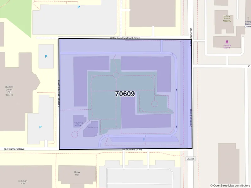 Map of ZIP Code 70609 — Lake Charles, LA
