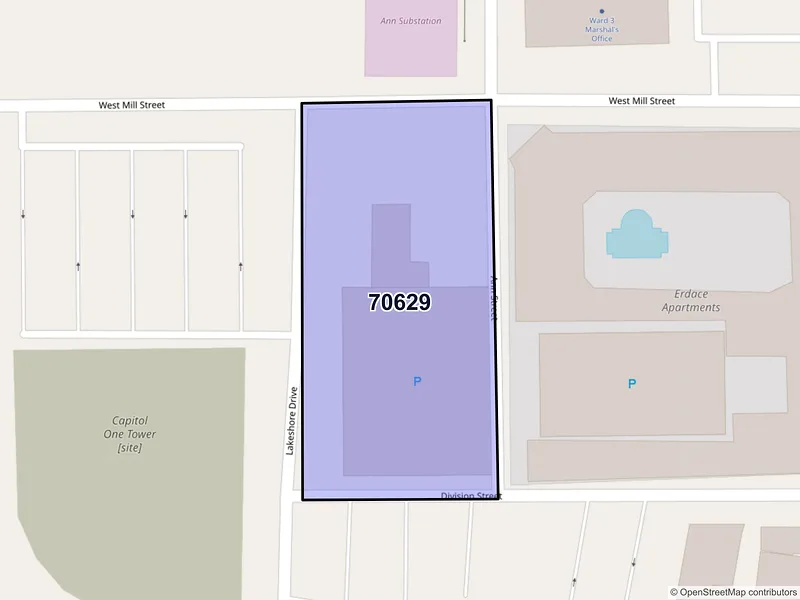 Map of ZIP Code 70629 — Lake Charles, LA