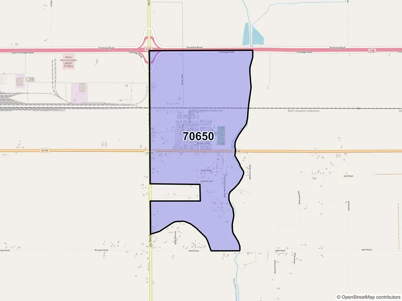 Map of Lacassine, Louisiana and ZIP codes