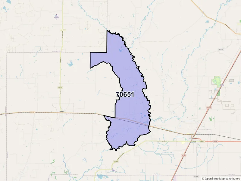 Map of Leblanc, Louisiana and ZIP codes