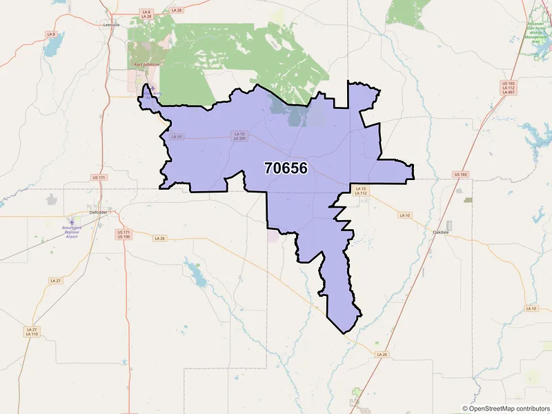 Map of ZIP Code 70656 — Pitkin, LA