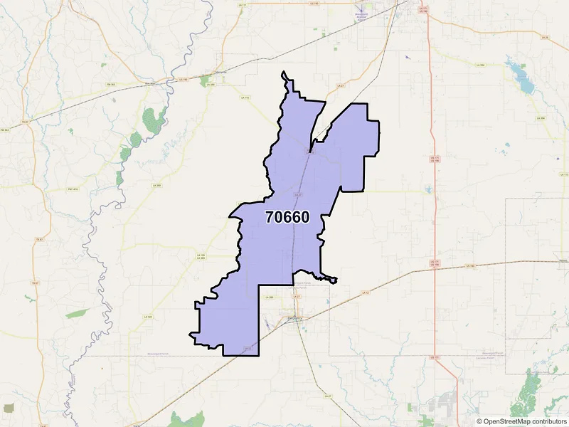 Map of ZIP Code 70660 — Singer, LA