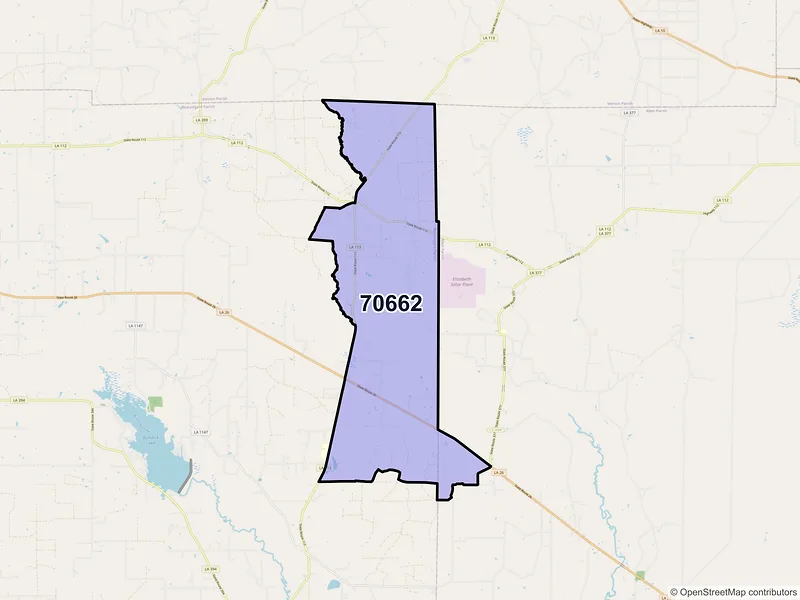 Map of ZIP Code 70662 — Sugartown, LA