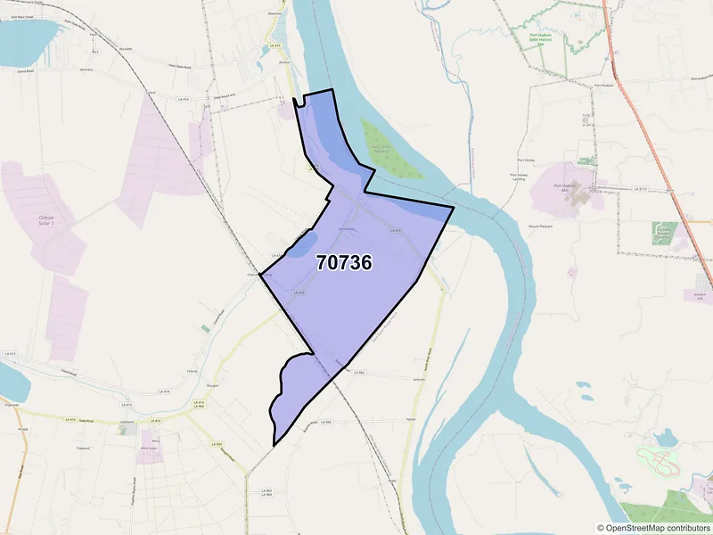Map of ZIP Code 70736 — Glynn, LA
