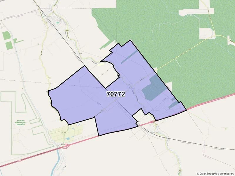 Map of Rosedale, Louisiana and ZIP codes