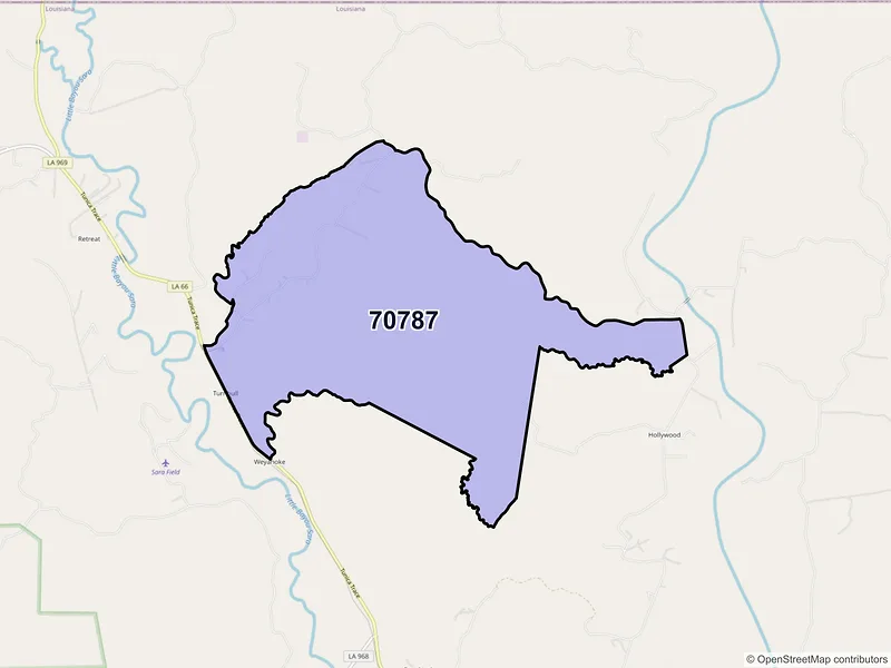 Map of Weyanoke, Louisiana and ZIP codes