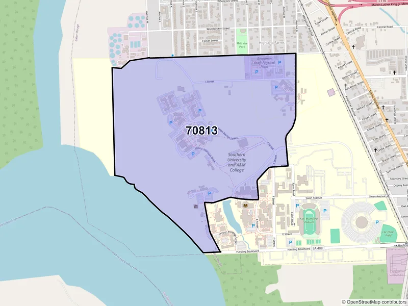 Map of ZIP Code 70813 — Baton Rouge, LA