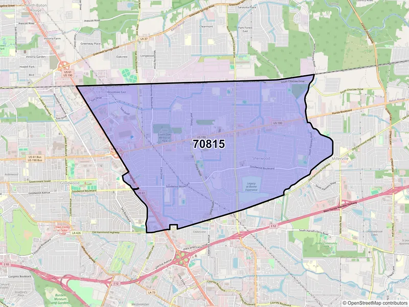 Map of ZIP Code 70815 — Baton Rouge, LA