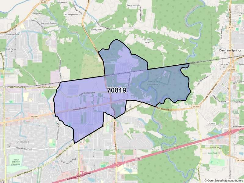 Map of ZIP Code 70819 — Baton Rouge, LA